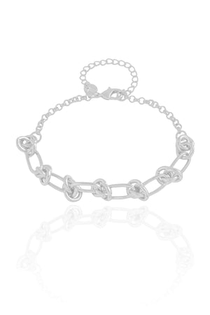 Pulseira Elos Nó Ródio Branco