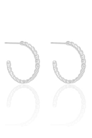 Brinco Argola Torcida 2 cm Ródio Branco