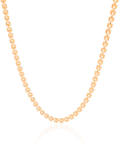 Choker Elos Duplos 4 mm Banhado a Ouro 18K - 35 cm