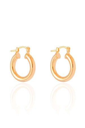 Brinco Argola Tubo Liso Fecho Italiano 2.5 cm Banhado a Ouro 18K