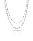 Choker Dupla Pérolas e Corrente Plaquinhas Achatadas