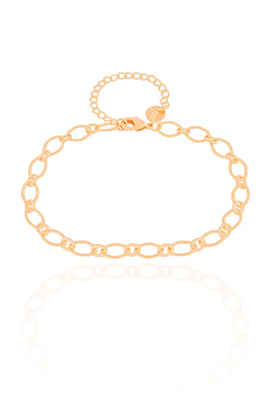Pulseira Elos Losango 5 mm Banhado a Ouro 18K