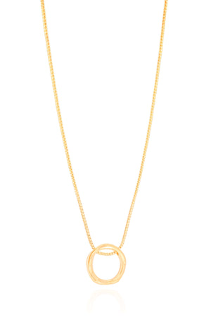 Gargantilha Circulo Torcido Banhado a Ouro 18K - 45 cm