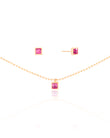 Conjunto Ametista Cravejado Banhado a Ouro 18K