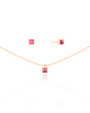 Conjunto Ametista Cravejado Banhado a Ouro 18K