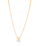 Gargantilha Veneziana Retangular Cristal Banhado a Ouro 18K - 40 cm