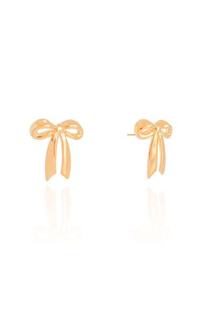 Brinco Laço Liso 2.0 cm Banhado a Ouro 18K