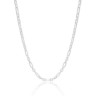 Choker Elos 4 mm Ródio Branco - 32 cm