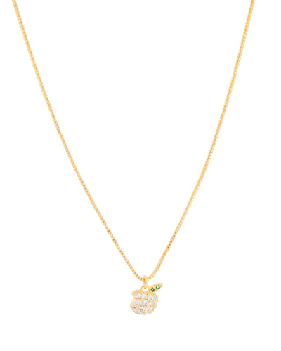 Choker Veneziana Pingente Maçã Cravejada Cristal - 33 cm