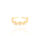 Anel Flores Cravejadas Zirconia Tamanho M Banhado a Ouro 18K