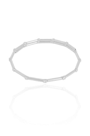 Bracelete Mola Canutilhos Pontos de Luz Cristal Ródio Branco