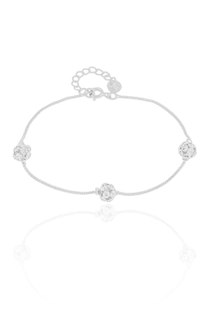Pulseira Bola com Zircônia Cristal Ródio Branco