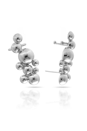 Brinco Ear Cuff Híbrido Bolinhas Irregulares Lisas