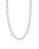 Choker Elos Retangulares 5 mm Ródio Branco