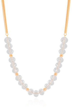 Gargantilha Snake Cristais Banhado a Ouro 18K - 40 cm