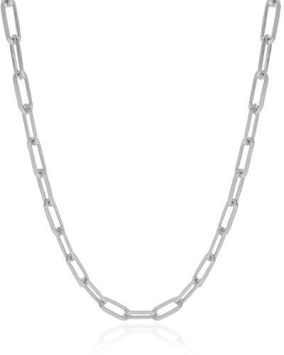 Choker Elos 5 mm Ródio Branco - 30 cm