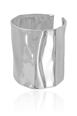 Bracelete Martelado 6.2 cm Ródio Branco