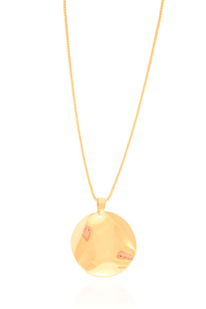 Gargantilha Venezina Orgânico Abaulado Liso Banhado a Ouro 18K - 45 cm