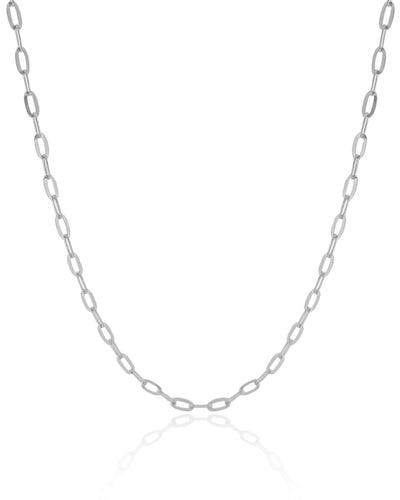 Choker Elos 3 mm Ródio Branco - 32 cm