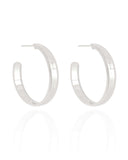 Brinco Argola Reta Lisa 4.2 cm Ródio Branco