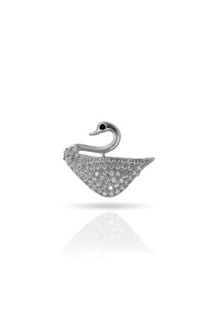 Broche Cisne Cravejado Cristal