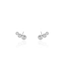 Ear Cuff Redondo Cravejado Cristal Ródio Branco