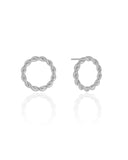 Brinco Argola Torcida 2.0 cm Ródio Branco