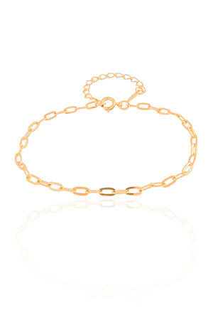 Pulseira Elos Ovais 3 mm Banhado a Ouro 18K