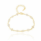 Pulseira Zircônias Diversas Cristal Banhado a Ouro 18K