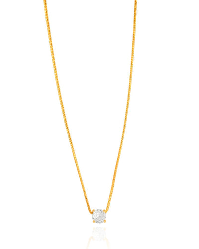 Colar Veneziana Ponto de Luz Cristal - 45 cm