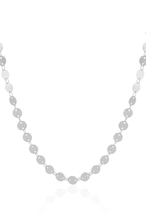 Choker Plaquinhas Redondas Flat Ródio Branco