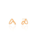 Brinco Argola em V Lisa 1.1 cm Banhado a Ouro 18K