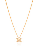 Gargantilha Veneziana Letra M Cravejada Cristal Banhado a Ouro 18K - 45 cm