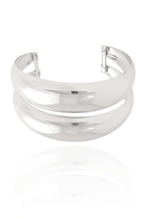 Bracelete Duas Peças Lisas Ródio Branco
