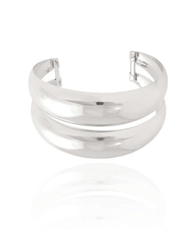 Bracelete Duas Peças Lisas Ródio Branco