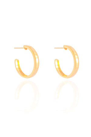 Brinco Argola Reta Lisa 2.2 cm Banhado a Ouro 18K
