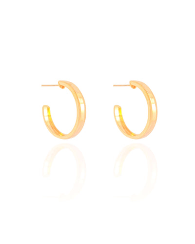 Brinco Argola Reta Lisa 2,2 cm Banhado a Ouro 18K