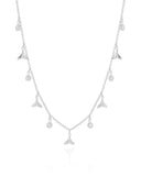 Choker Elos Caudas de Sereia Pontos de Luz Cristal Ródio Branco