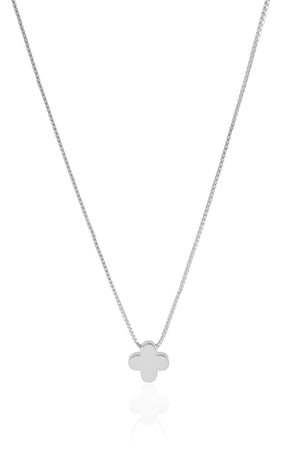 Choker Veneziana Trevo Liso Ródio Branco