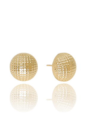 Brinco Meia Bola Pipoca Tamanho P Banhado a Ouro 18K