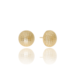 Brinco Meia Bola Pipoca Tamanho P Banhado a Ouro 18K