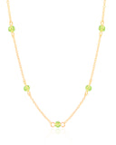 Gargantilha Infantil Elos Cristais Light Green 4 mm Banhado a Ouro 18K - 35 cm