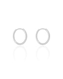 Brinco Argola Click Fio Liso 2.0 cm Ródio Branco