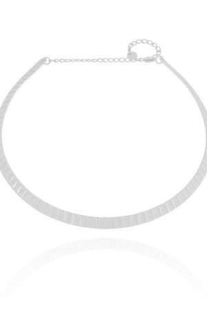 Aro Esteira Texturizada 5 mm Ródio Branco