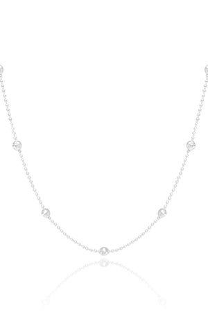 Choker Bolinhas Ródio Branco