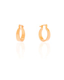 Brinco Argola Fecho Italiano Oval Lisa 2.1 cm Banhado a Ouro 18K
