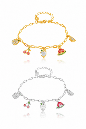 Pulseira Frutas Coloridas e Cristais