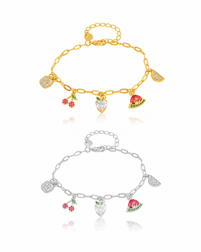 Pulseira Frutas Coloridas e Cristais