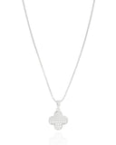Gargantilha Pingente Trevo Liso e Cravejado Cristal