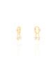 Brinco Argola Click Estrelas Cravejadas Cristal 1.9 cm Banhado a Ouro 18K